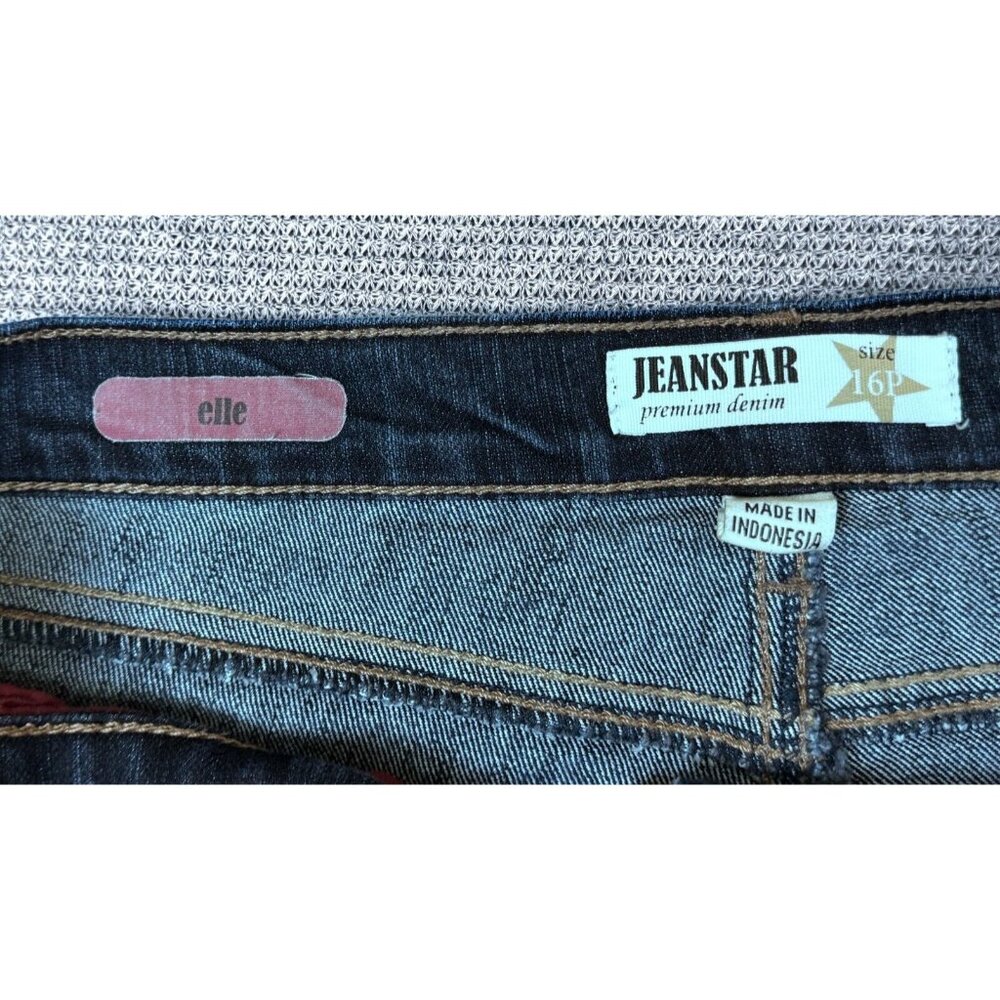 Jeanstar Premium Denim Elle Jeans Womens Size 16P Dark Blue Mid Rise Average - Picture 5 of 13